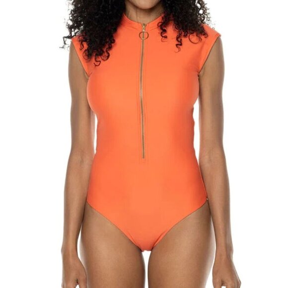 Coolibar Womens Sweetwater Cap Sleeve One Piece Swimsuit Size XXL Paddlesuit UPF - Picture 1 of 12